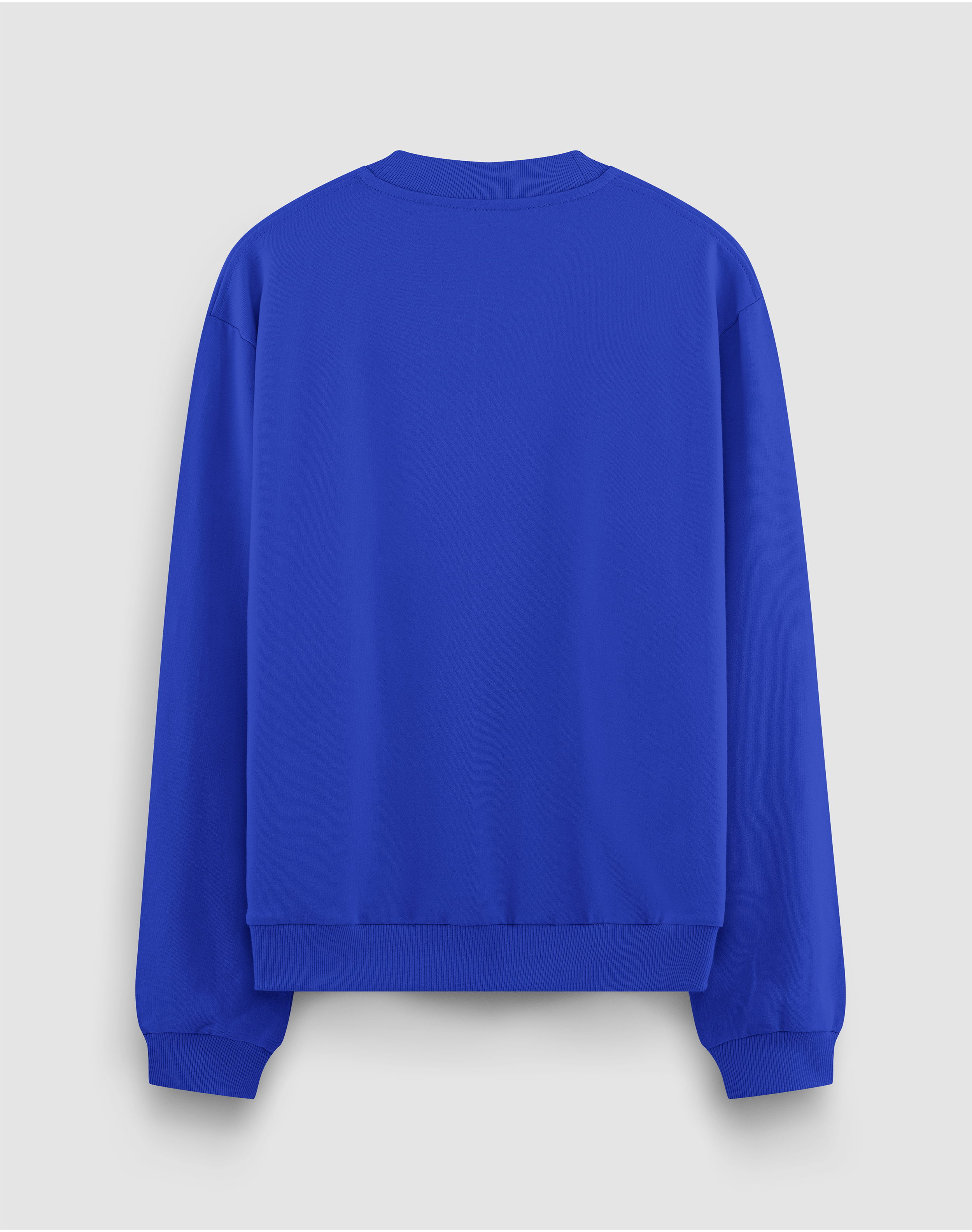 Sax mavi oversize sweatshirt, arkadan görünüm